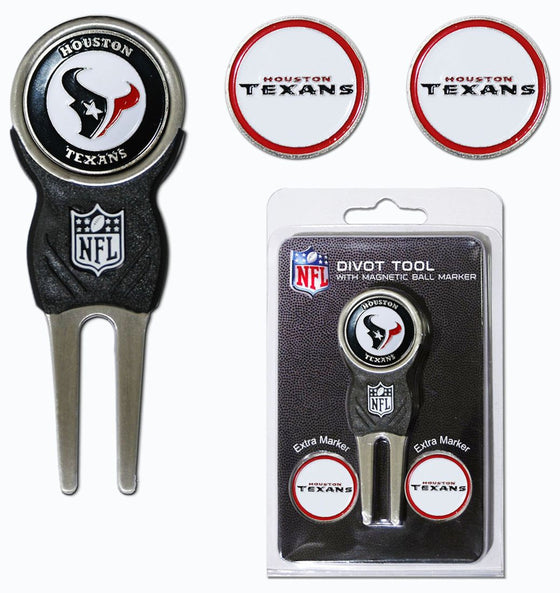 Houston Texans Golf Divot Tool with 3 Markers - Special Order