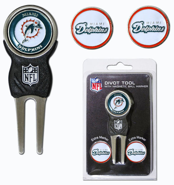 Miami Dolphins Golf Divot Tool with 3 Markers - Special Order