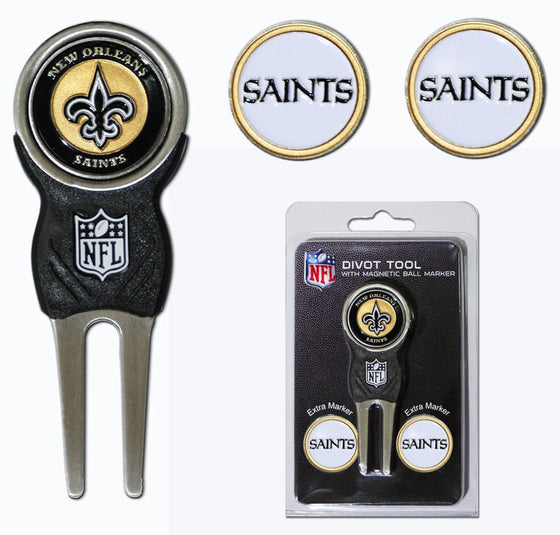 New Orleans Saints Golf Divot Tool with 3 Markers - Special Order