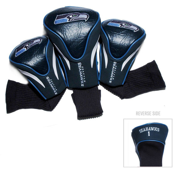 Seattle Seahawks Golf Club 3 Piece Contour Headcover Set