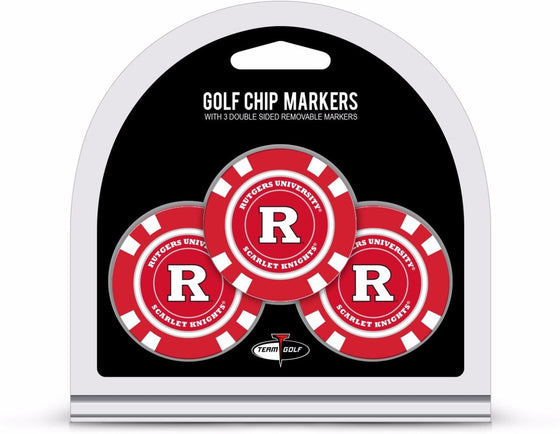 Rutgers Scarlet Knights Golf Chip with Marker 3 Pack - Special Order