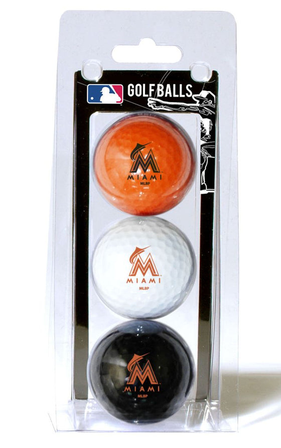 Miami Marlins 3 Pack of Golf Balls - Special Order