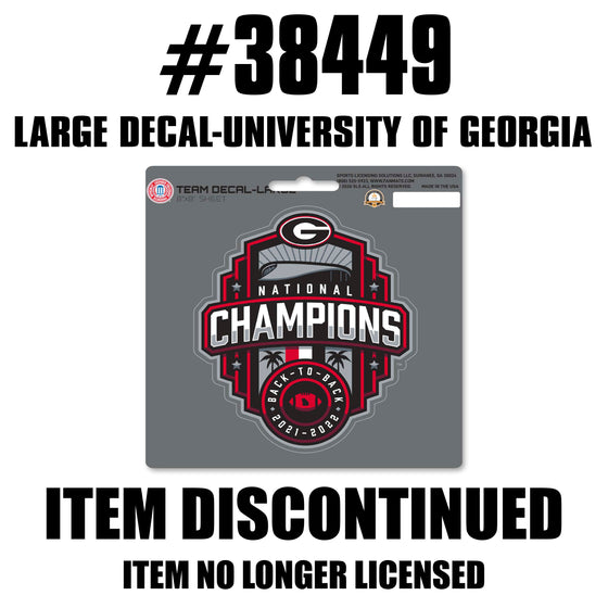 Georgia 2022-23 National Champions Large Decal