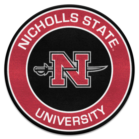 Nicholls State University Colonels Roundel Rug - 27in. Diameter