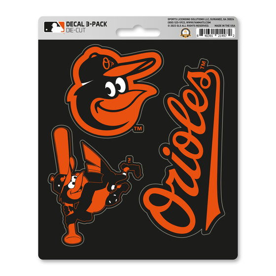 Baltimore Orioles 3 Piece Decal Sticker Set