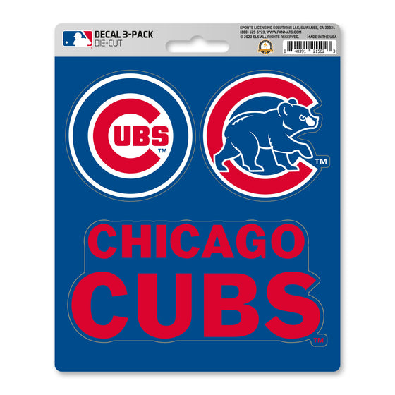 Chicago Cubs 3 Piece Decal Sticker Set