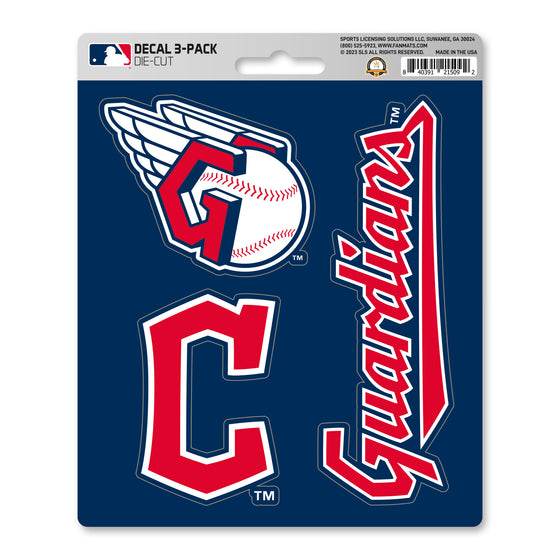 Cleveland Guardians 3 Piece Decal Sticker Set