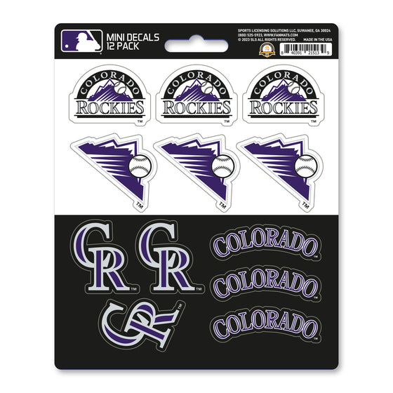 Colorado Rockies 12 Count Mini Decal Sticker Pack