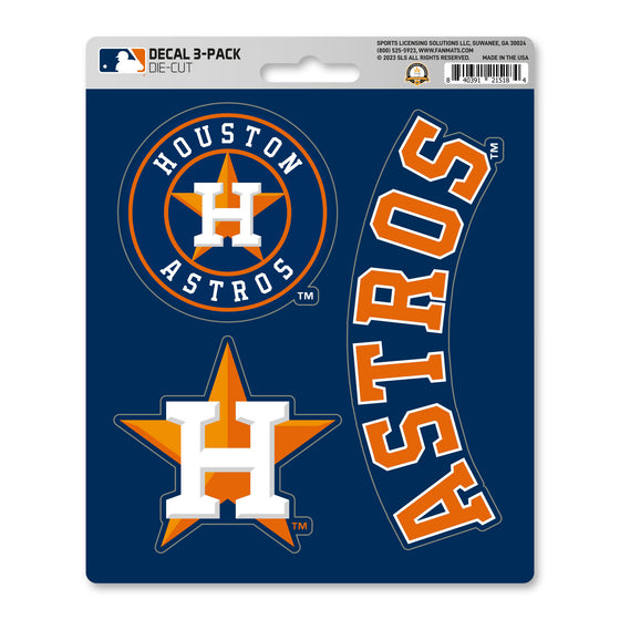 Houston Astros 3 Piece Decal Sticker Set