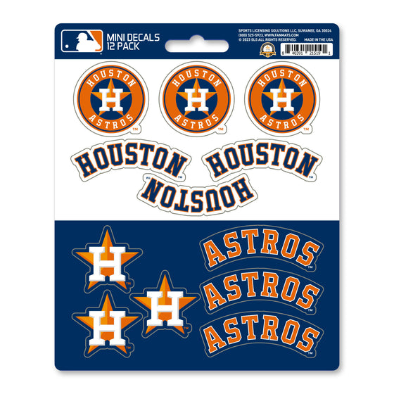 Houston Astros 12 Count Mini Decal Sticker Pack