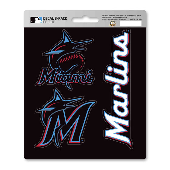 Miami Marlins 3 Piece Decal Sticker Set