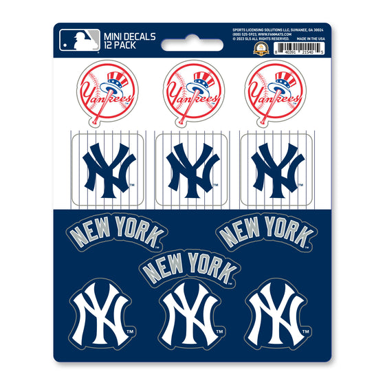 New York Yankees 12 Count Mini Decal Sticker Pack