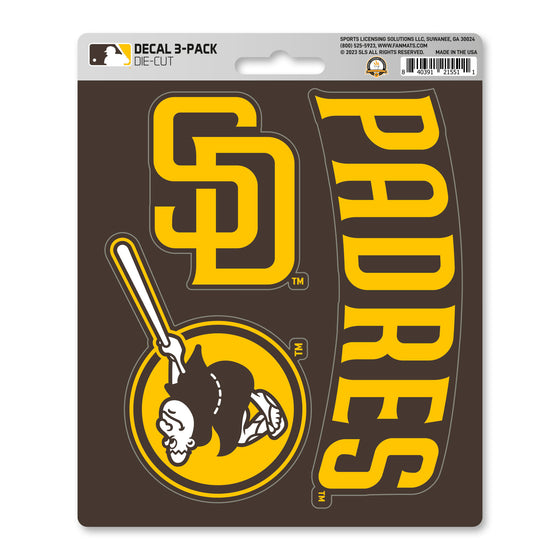 San Diego Padres 3 Piece Decal Sticker Set