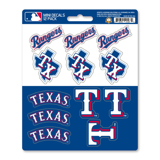 Texas Rangers 12 Count Mini Decal Sticker Pack