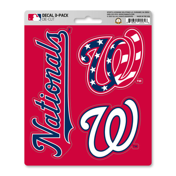 Washington Nationals 3 Piece Decal Sticker Set