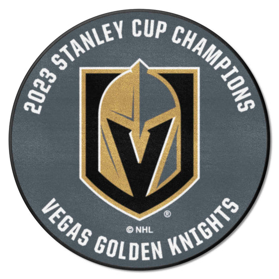 Vegas Golden Knights 2023 Stanley Cup Champions Hockey Puck Rug - 27in. Diameter