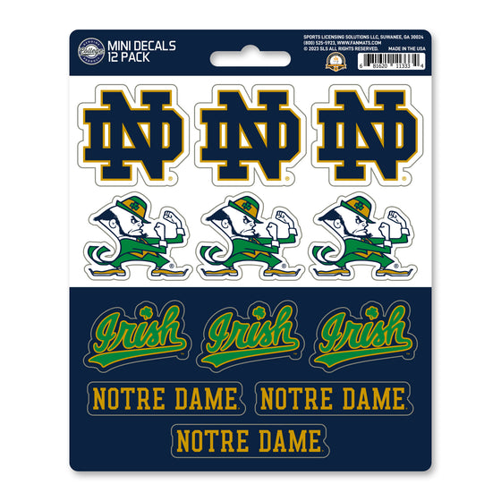 Notre Dame Fighting Irish 12 Count Mini Decal Sticker Pack