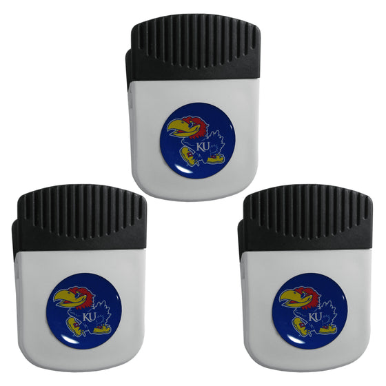 Kansas Jayhawks Chip Clip Magnet with Bottle Opener, 3pk