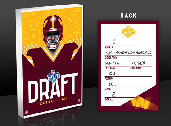 Washington Commanders 2024 NFL Draft Card 3D Acrylic Block