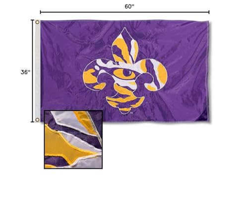 College Flags & Banners Co. LSU Tigers Embroidered and Stitched Nylon Flag