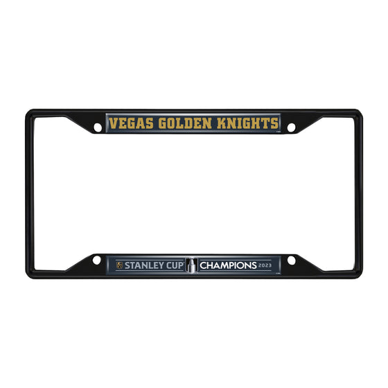 Vegas Golden Knights 2023 Stanley Cup Champions Chrome Metal License Plate Frame, 6.25in x 12.25in