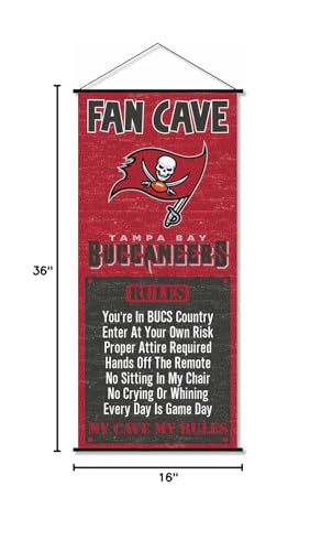 WinCraft Tampa Bay Buccaneers Man Cave Fan Banner Wall Door Scroll