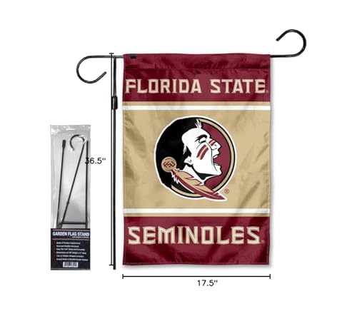 Florida State Seminoles Garden Banner Flag with Flag Pole Stand Set