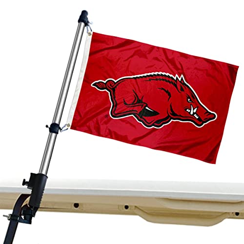 Arkansas Razorbacks Golf Cart Flag Pole and Holder Mounting Bracket