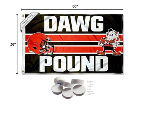 Cleveland Browns Dawg Pound Banner and Tapestry Wall Tack Pads