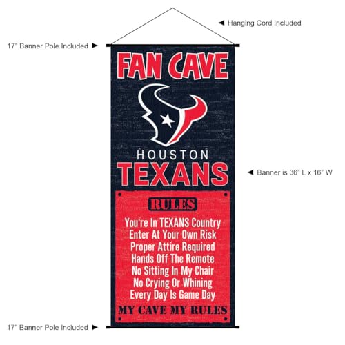 WinCraft Houston Texans Man Cave Fan Banner Wall Door Scroll