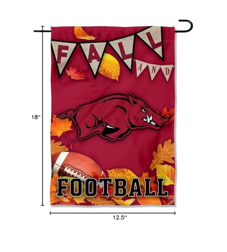 College Flags & Banners Co. Arkansas Razorbacks Fall Leaves Football Season Garden Yard Flag