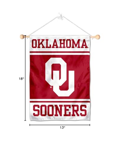 College Flags & Banners Co. Oklahoma Sooners Window Wall Banner Hanging Flag with Suction Cup