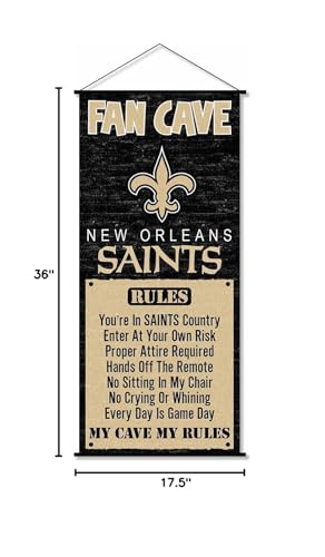 WinCraft New Orleans Saints Man Cave Fan Banner Wall Door Scroll