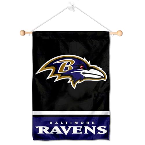 Baltimore Ravens Banner Window Wall Hanging Flag with Suction Cup