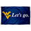 West Virginia Mountaineers Let's Go Flag and USA 3x5 Flag Set