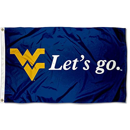 West Virginia Mountaineers Let's Go Flag and USA 3x5 Flag Set