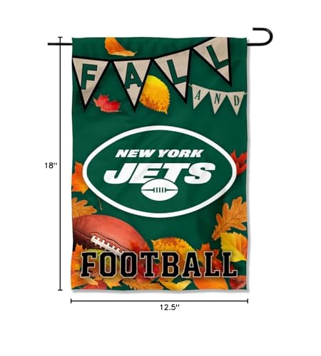 WinCraft New York Jets Fall Leaves Decorative Football Garden Flag Double Sided Banner