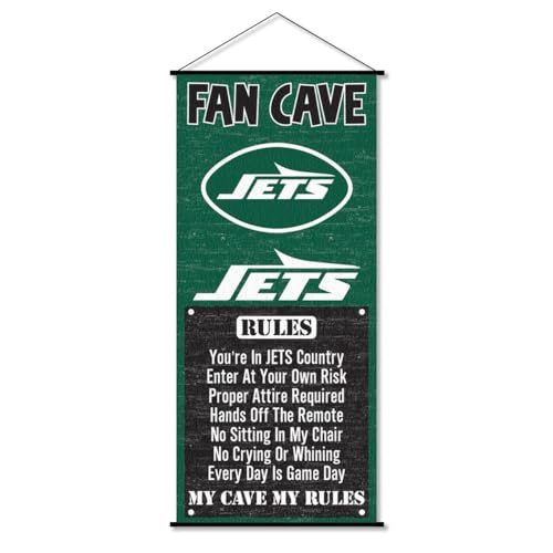 WinCraft New York Jets Man Cave Fan Banner Wall Door Scroll