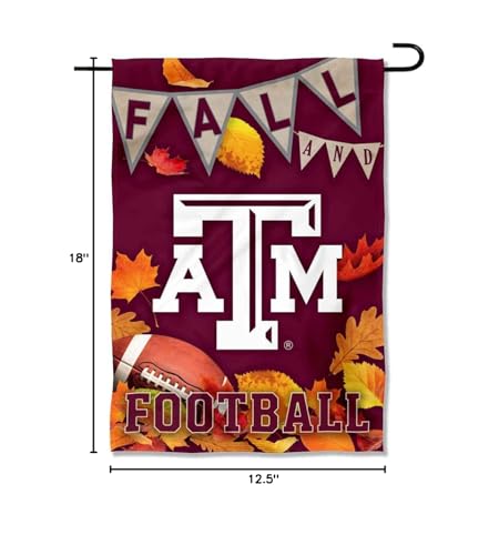 College Flags & Banners Co. Texas A&M Aggies Fall Leaves Football Season Garden Yard Flag