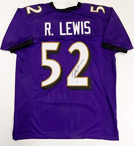 Ray Lewis Autographed Purple Pro Style Jersey - Beckett W Auth *2