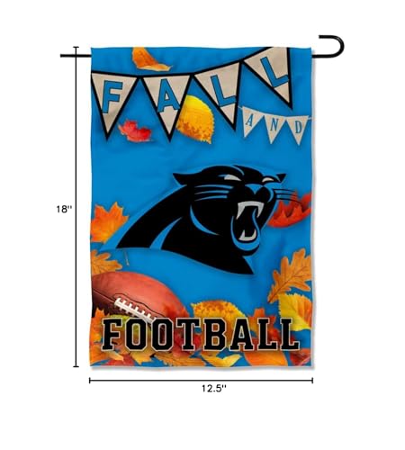 WinCraft Carolina Panthers Fall Leaves Decorative Football Garden Flag Double Sided Banner