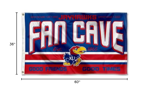 Kansas Jayhawks Fan Man Cave Banner Flag