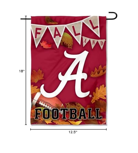 College Flags & Banners Co. Alabama Crimson Tide Fall Leaves Football Season Garden Yard Flag