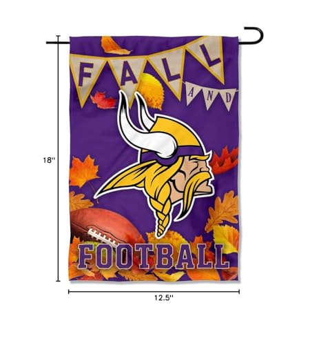 WinCraft Minnesota Vikings Fall Leaves Decorative Football Garden Flag Double Sided Banner