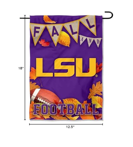 College Flags & Banners Co. Louisiana State LSU Tigers Fall Leaves Football Season Garden Yard Flag