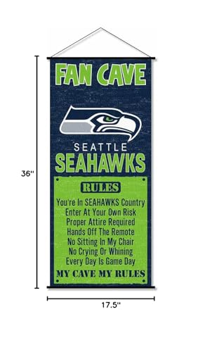 WinCraft Seattle Seahawks Man Cave Fan Banner Wall Door Scroll