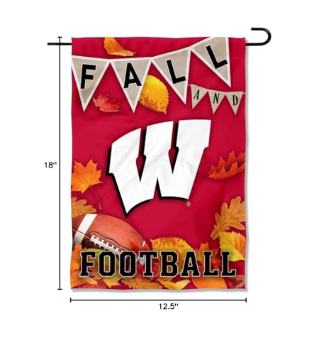 College Flags & Banners Co. Wisconsin Badgers Fall Leaves Football Season Garden Yard Flag