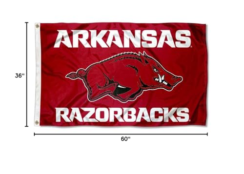 College Flags & Banners Co. Arkansas Razorbacks New Logo and USA Flag 3x5 Set