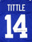 Y.A. Tittle Autographed Blue Pro Style Jersey W/HOF- JSA W Authenticated *M4