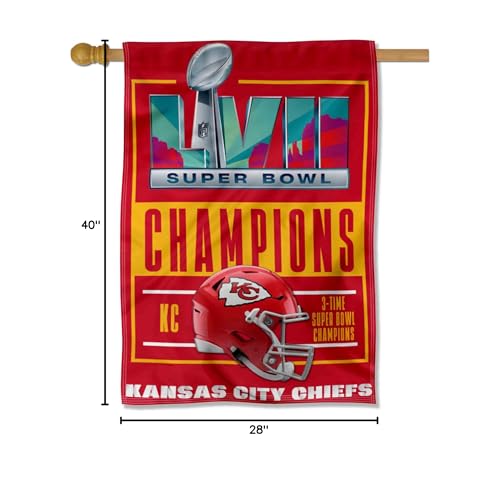 WinCraft Kansas City Chiefs Super Bowl LVII 2022 2023 Champions House Banner Flag